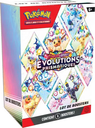 Précommande Mars 2025 - Pokémon Bundle de 6 boosters EV8.5 Évolutions Prismatiques - FR